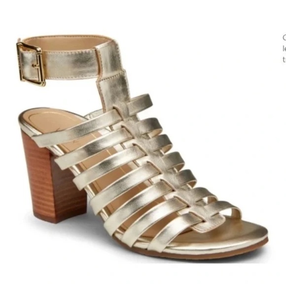 Vionic -  Sami Metallic Champagne Gold Heels - Picture 1 of 12